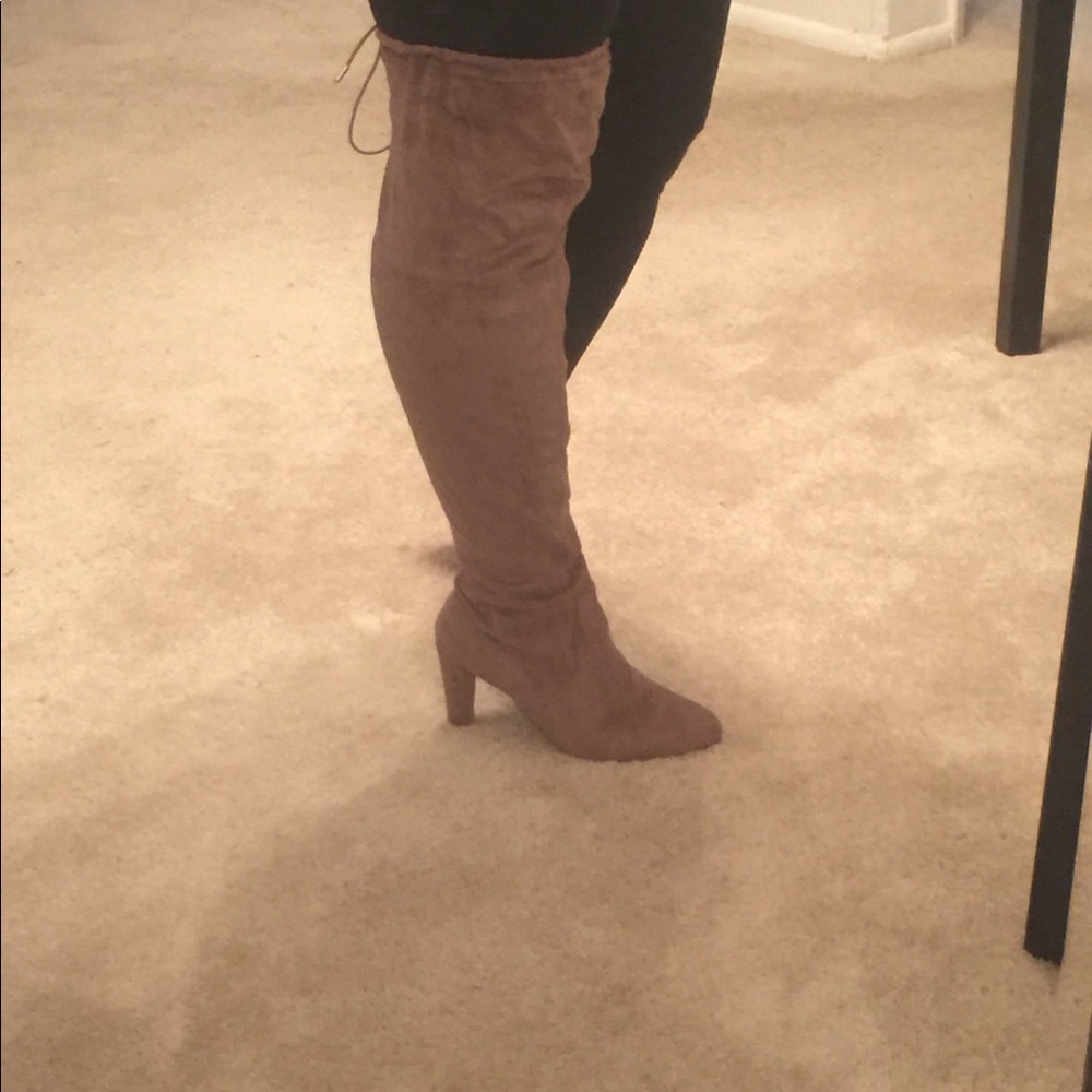Faux suede over-the-knee boot